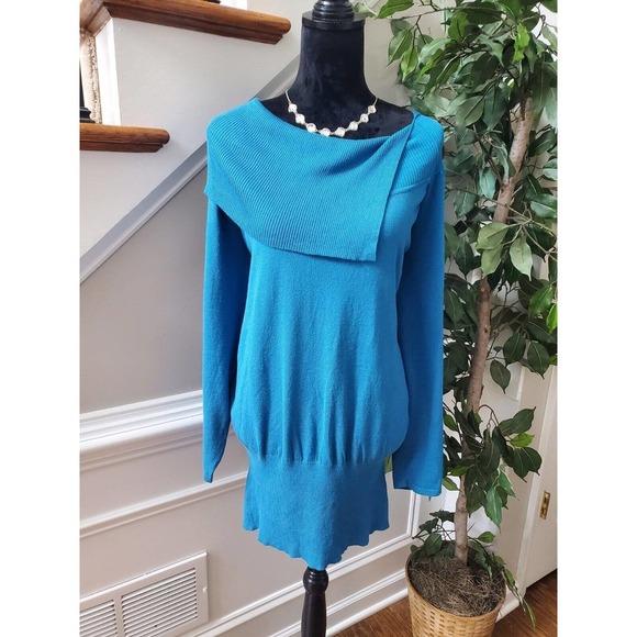 Ounce Women's Solid Blue Viscose Long Sleeve Pullover Knit Sweater Size 2XL - Picture 1 of 11